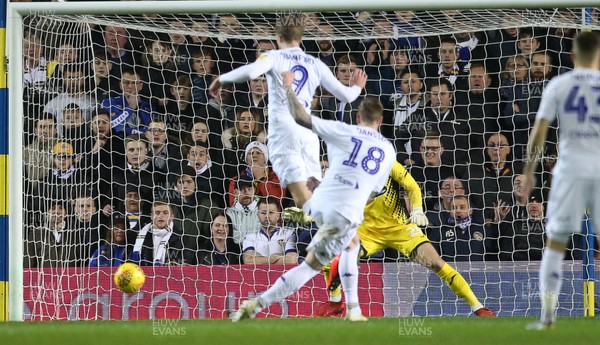130219 - Leeds United v Swansea City - SkyBet Championship - Pontus Jansson of Leeds scores a goal