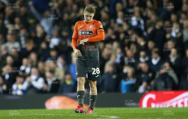 130219 - Leeds United v Swansea City - SkyBet Championship - Dejected George Byers of Swansea City