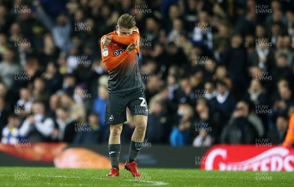 130219 - Leeds United v Swansea City - SkyBet Championship - Dejected George Byers of Swansea City