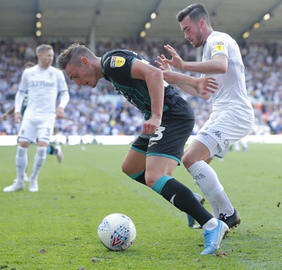 310819 - Leeds United v Swansea City - Sky Bet Championship -  Connor Roberts  of Swansea and Jack Harrison of Leeds United