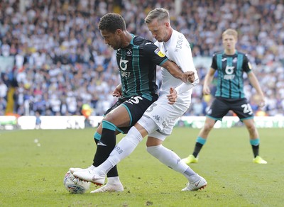 310819 - Leeds United v Swansea City - Sky Bet Championship -  Wayne Routledge of Swansea and Barry Douglas of Leeds United