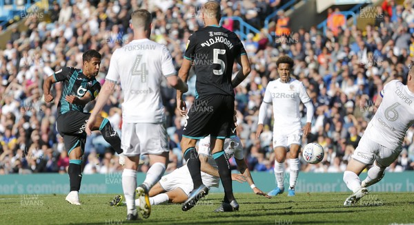 310819 - Leeds United v Swansea City - Sky Bet Championship -  Wayne Routledge of Swansea scores the 1st goal of the match