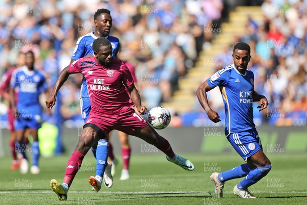 190823 - Leicester City v Cardiff City - Sky Bet Championship - Jamilu Collins of Cardiff and Ricardo Pereira of Leicester City