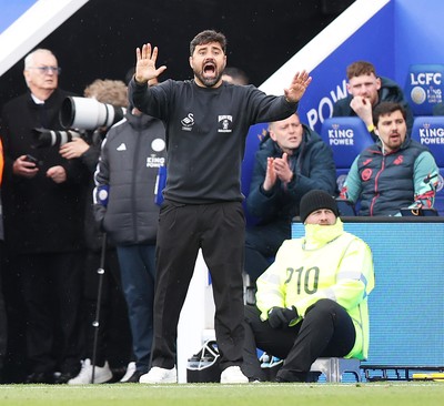 110426 - Leicester City v Swansea City - Sky Bet Championship - Swansea manager Vitor Matos showing anxiety during the match