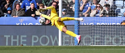 110426 - Leicester City v Swansea City - Sky Bet Championship - Goalkeeper Lawrence Vigouroux of Swansea saves