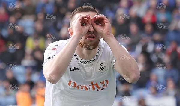 110426 - Leicester City v Swansea City - Sky Bet Championship - Zan Vipotnik of Swansea celebrates scoring the first goal of the match