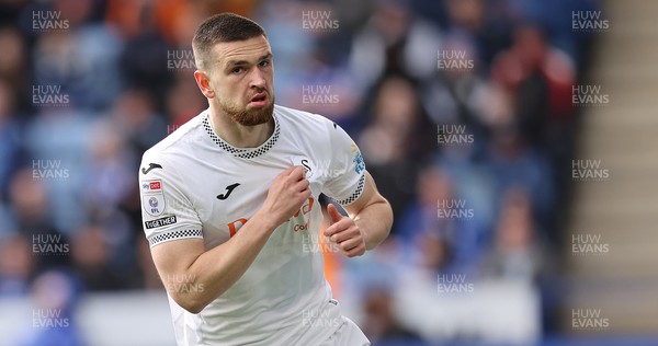 110426 - Leicester City v Swansea City - Sky Bet Championship - Zan Vipotnik of Swansea celebrates scoring the only goal of the match