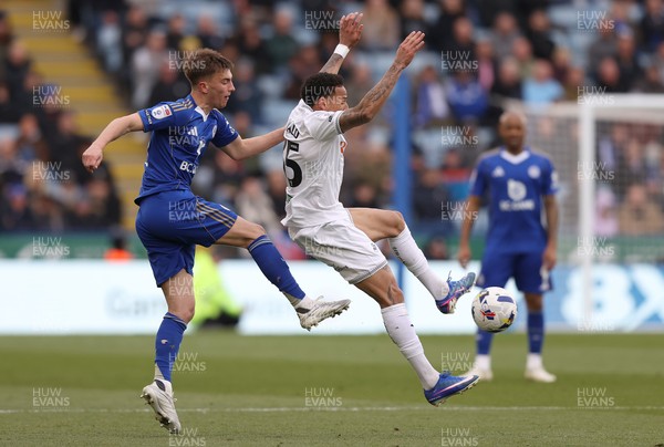 110426 - Leicester City v Swansea City - Sky Bet Championship - Ronald of Swansea and Luke Thomas of Leicester