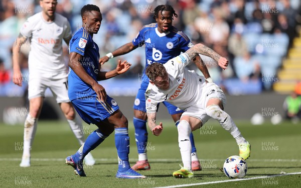 110426 - Leicester City v Swansea City - Sky Bet Championship - Josh Tymon of Swansea and Abdul Fatal of Leicester