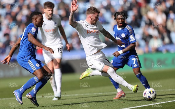 110426 - Leicester City v Swansea City - Sky Bet Championship - Josh Tymon of Swansea and Abdul Fatal of Leicester