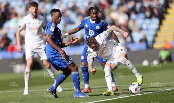 110426 - Leicester City v Swansea City - Sky Bet Championship - Josh Tymon of Swansea and Abdul Fatal of Leicester
