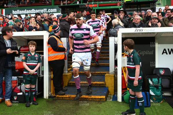 270118 - Leicester Tigers v Cardiff Blues - Anglo-Welsh Cup - Round 3 -  James Down of Cardiff Blues takes the field 