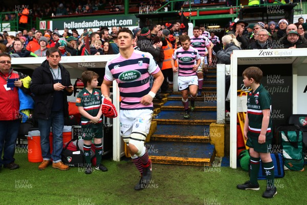 270118 - Leicester Tigers v Cardiff Blues - Anglo-Welsh Cup - Round 3 -  James Botham of Cardiff Blues takes the field