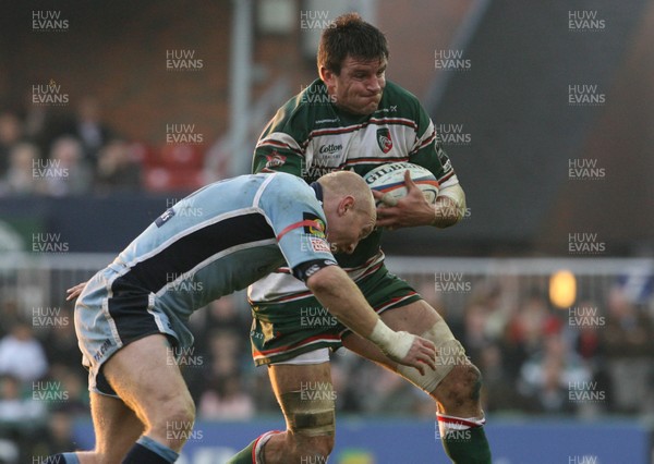 03.11.07 Leicester Tigers v Cardiff Blues... Leicester's Martin Corry gets to grips with Tom Shanklin 