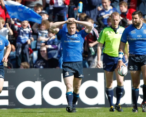 270413 - Leinster v Biarritz - Amlin Challenge Cup - Brian O'Driscoll of Leinster walks back in characteristic fashion after scoring 