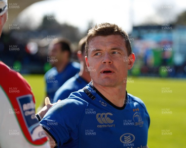 270413 - Leinster v Biarritz - Amlin Challenge Cup - Brian O'Driscoll of Leinster looks pleased with the win 