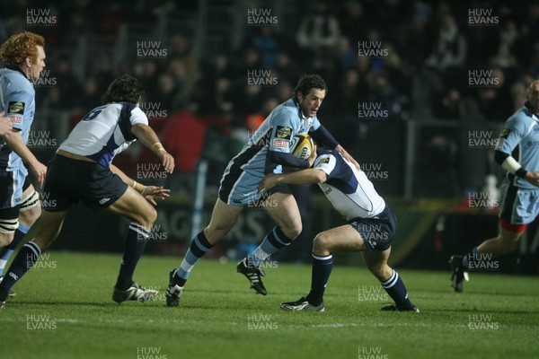 16.02.08 Leinster v Cardiff Blues. Cardiff's Nick Macleod finds space. 