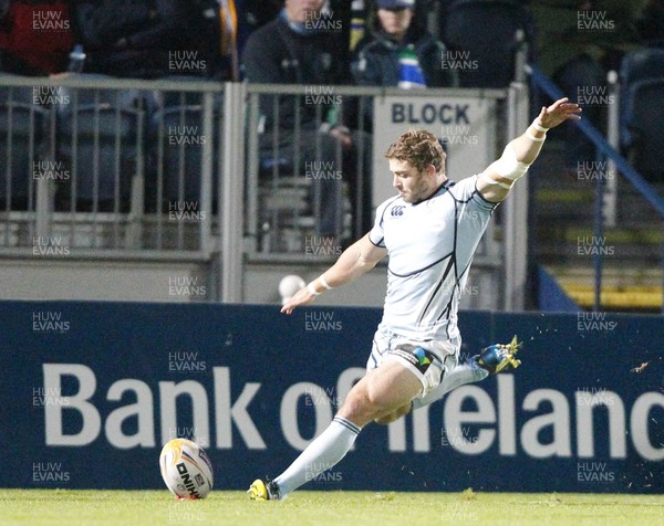 271012 Leinster v Blues - RaboDirect Pro 12 - Leigh Halfpenny kicks the first penalty for Cardiff 