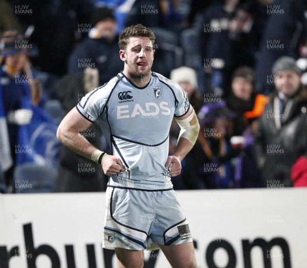 271012 Leinster v Blues - RaboDirect Pro 12 - Alex Cuthbert of Cardiff feels dejected 