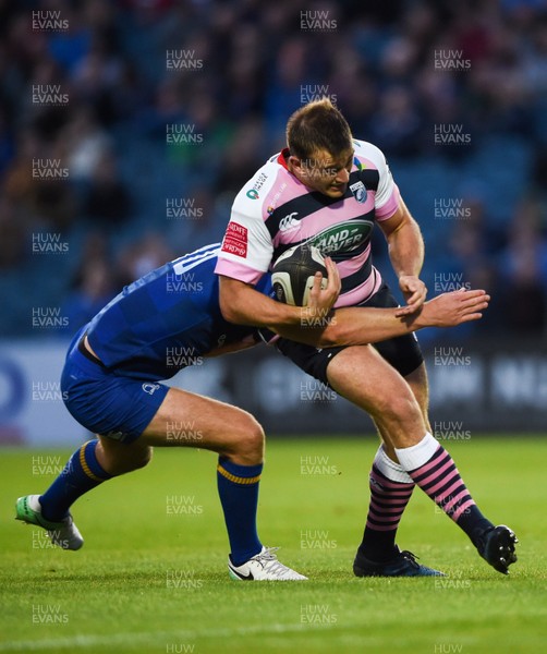 080917 - Leinster v Cardiff Blues - Guinness PRO14 -  Garyn Smith of Cardiff is tackled by Ross Byrne of Leinster