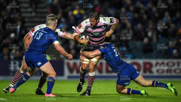 080917 - Leinster v Cardiff Blues - Guinness PRO14 -  Josh Turnbull of Cardiff is tackled by Barry Daly of Leinster