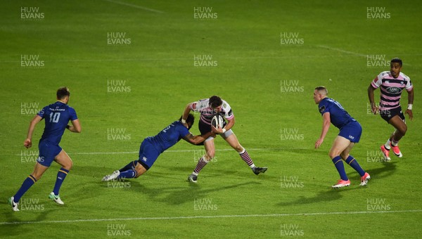 080917 - Leinster v Cardiff Blues - Guinness PRO14 -  Steve Shingler of Cardiff is tackled by Isa Nacewa of Leinster