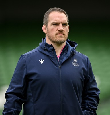 010325 - Leinster v Cardiff Rugby - United Rugby Championship - Stand in Cardiff head coach Gethin Jenkins before the match