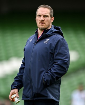 010325 - Leinster v Cardiff Rugby - United Rugby Championship - Stand in Cardiff head coach Gethin Jenkins before the match