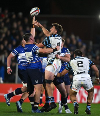 101026 - Leinster v Cardiff Rugby - United Rugby Championship - Teddy Williams of Cardiff in action against Dan Sheehan of Leinster