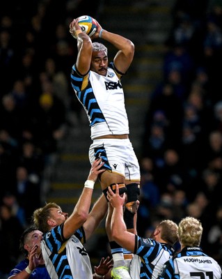 101026 - Leinster v Cardiff Rugby - United Rugby Championship - Semisi Paea of Cardiff