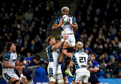 101026 - Leinster v Cardiff Rugby - United Rugby Championship - Semisi Paea of Cardiff