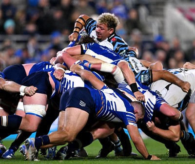 101026 - Leinster v Cardiff Rugby - United Rugby Championship - Javan Sebastian of Cardiff in a scrum