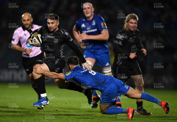 011119 - Leinster v Dragons - Guinness PRO14 -  Jordan Williams of Dragons is tackled by Jamison Gibson-Park of Leinster