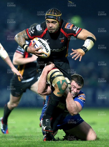 140214 - Leinster v Newport Gwent Dragons - RaboDirect PRO12Dragons's Netani Talei is tackled by Jack McGrath of Leinster(c) Huw Evans Picture Agency