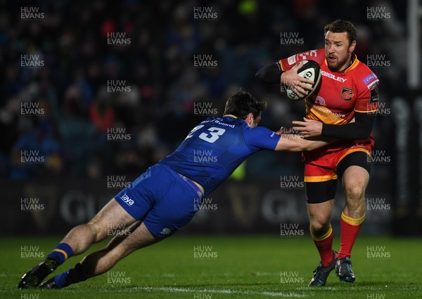 241117 - Leinster v Dragons - Guinness PRO14 -   Adam Warren of Dragons is tackled by Conor O'Brien of Leinster