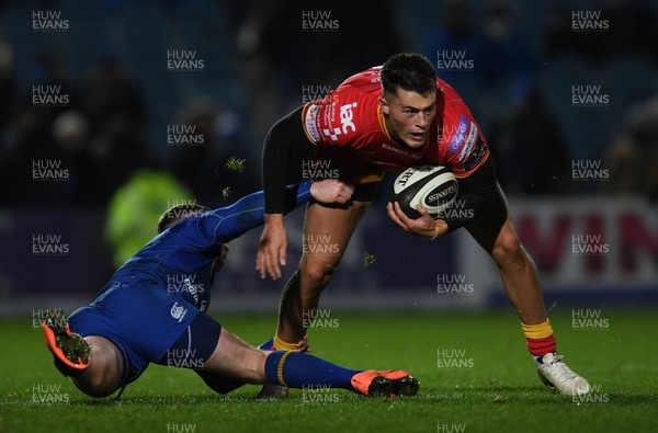 241117 - Leinster v Dragons - Guinness PRO14 -   Jared Rosser of Dragons is tackled by Rory O'Loughlin of Leinster
