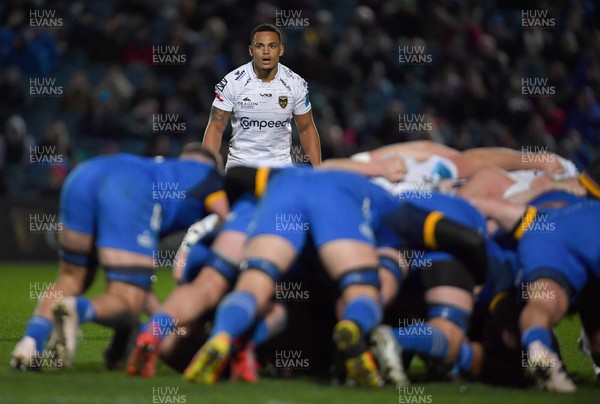 180223 - Leinster v Dragons RFC - United Rugby Championship - Ashton Hewitt of Dragons watches on during a scrum