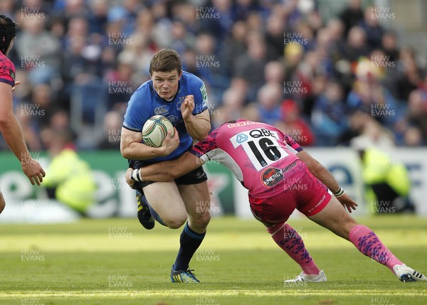 131012 Leinster v Exeter - Heineken Cup - Brian O'Driscoll of Leinster is tackled by Chris Whitehead of Exeter 