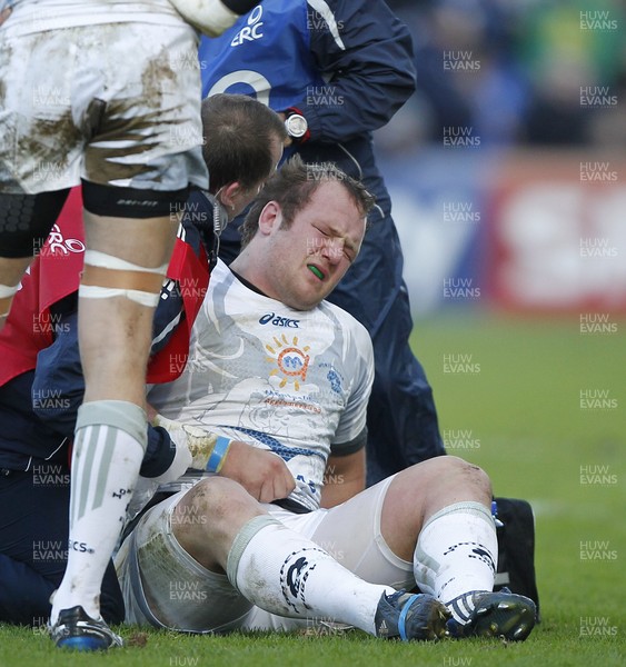 21.01.12 - Leinster v Montpellier - Heineken Cup Erasmus van Vuuren of Montpellier recieves attention  