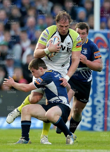 030513 - Leinster v Ospreys - RaboDirect Pro 12 - Leinster's Luke McGrath tackles Alun-Wyn Jones of Ospreys 