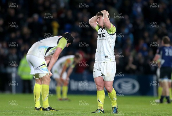 030513 - Leinster v Ospreys - RaboDirect Pro 12 - Ospreys' Sam Lewis is dejected at the final whistle  