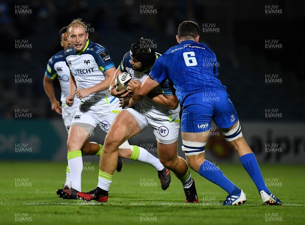 041019 - Leinster and Ospreys - Guinness PRO14 -  Rhodri Jones of Ospreys is tackled by Josh Murphy of Leinster