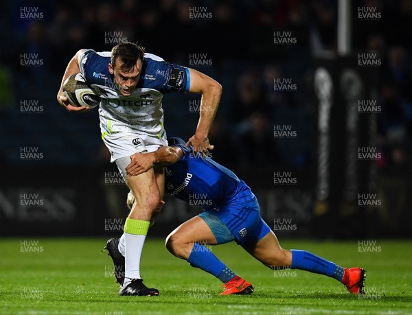 041019 - Leinster and Ospreys - Guinness PRO14 -  Cai Evans of Ospreys is tackled by Jamison Gibson-Park of Leinster 