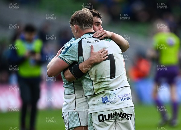 160526 - Leinster v Ospreys - United Rugby Championship - Ospreys players Jac Morgan and Lewis Lloyd after the match