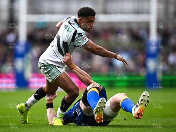160526 - Leinster v Ospreys - United Rugby Championship - Keelan Giles of Ospreys is tackled by Garry Ringrose of Leinster