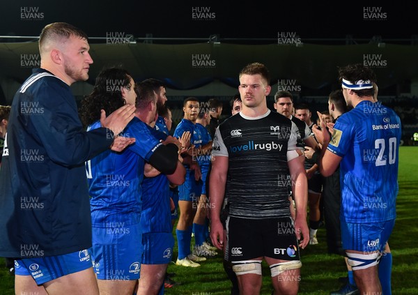 231118 - Leinster v Ospreys - Guinness PRO14 -   Olly Cracknell of Ospreys leads his side from the field following their defeat 