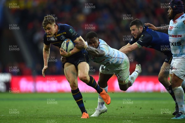 120518 - Leinster v Racing 92 - European Rugby Champions Cup Final - Garry Ringrose of Leinster is tackled by Remi Tales of Racing 92