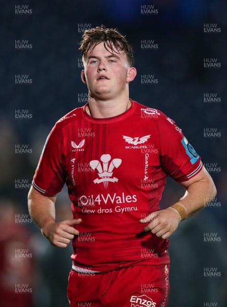 181123 - Leinster v Scarlets - United Rugby Championship - Iwan Shenton of Scarlets after the match