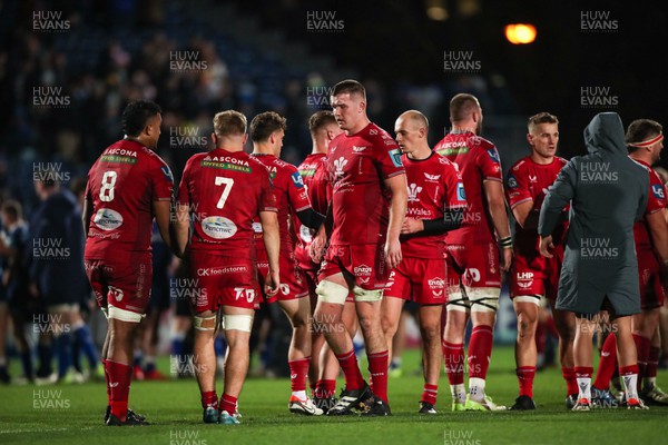 181123 - Leinster v Scarlets - United Rugby Championship - Scarlets players after the match