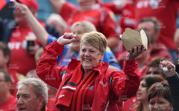 190517 - Leinster v Scarlets - Guinness PRO12 Semi Final - Scarlets fans cheer as the players warm up